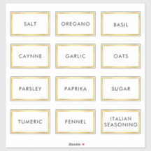 Contemporary Waterproof Label for Spice Jars 