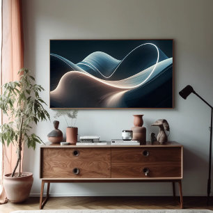 Contemporary Wavy Shape Seaform with Lights  Poster