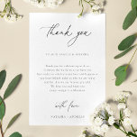 Contemporary Wedding Reception Table Thank You<br><div class="desc">Contemporary Chic Minimalist,  Wedding reception thank you table card. Template provides multiple lines for your custom thank you message. Features,  black typography on coordinating black and white backgrounds.</div>