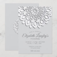 Contemporary White Paper Cut Mandala Birthday