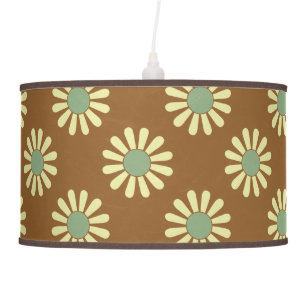 Contemporary Yellow & Brown Hanging Lamp