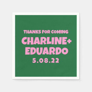 ContemporaryHandwriting Retro Wedding Napkin