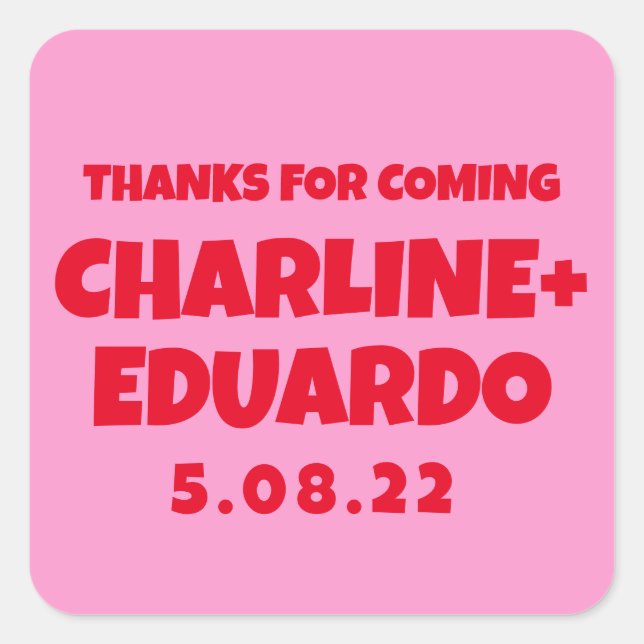 ContemporaryHandwriting Retro Wedding Square Sticker (Front)