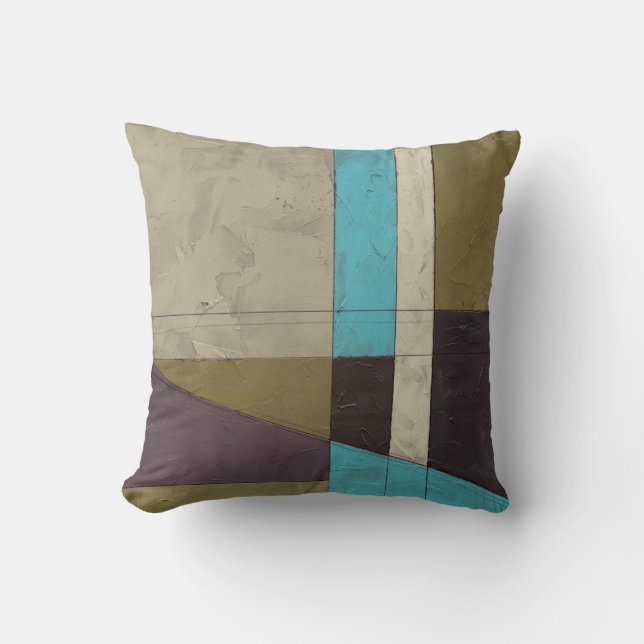 Contemporay Minimalist Painting with Deep Colour Throw Pillow (Front)