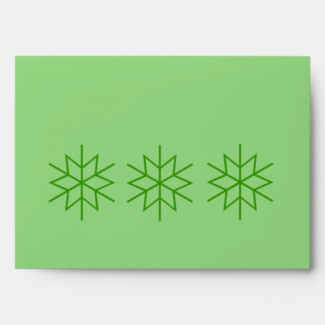 contempory graphic design green star envelopes (Front)