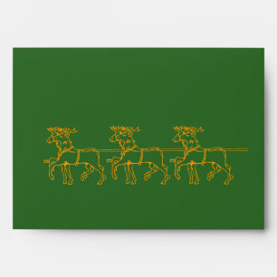 contempory graphic gold reindeer for christmas envelopes