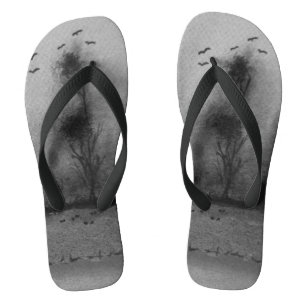contempory scenic design unique black and white flip flops
