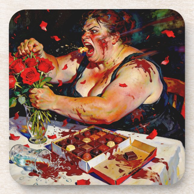 Contempt for Red Roses – A Portrait of Raw Anger Coaster (Front)
