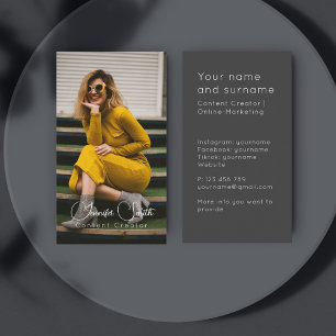 Content Creator add your photo Business Card