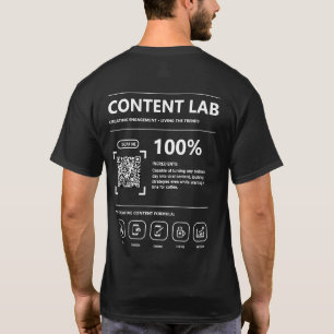 Content Creator Nutrition Facts QR Code Custom T-Shirt
