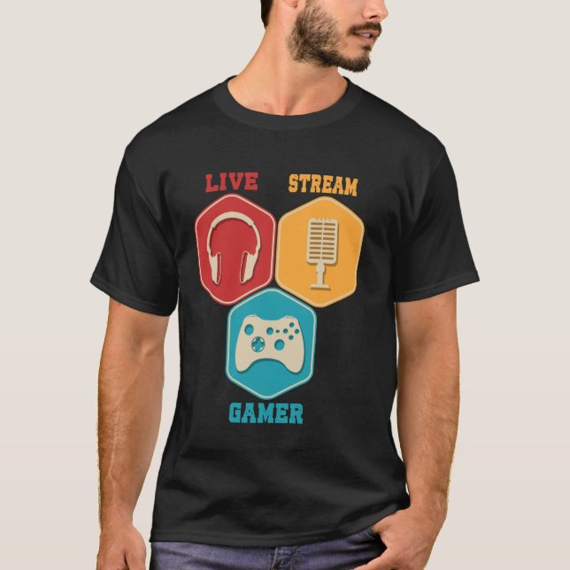 Content Creator Online Game Video Game Live Stream T-Shirt (Front)