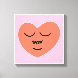 Content Heart - With Moustache Canvas Print