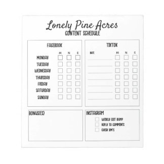 Content Planner Notepad