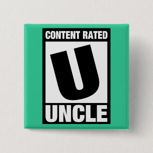 Content Rated Uncle 2 Inch Square Button