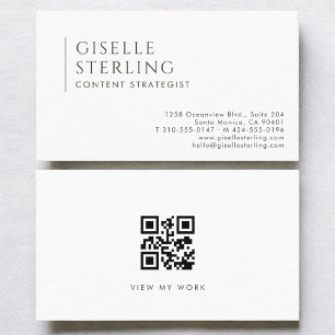 Content Strategist Modern Professional QR Code Business Card