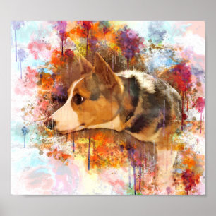 Contented Welsh Corgi Poster