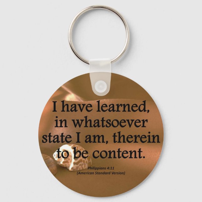 Contentment Philippians 4-11 Condensed Keychain (Front)