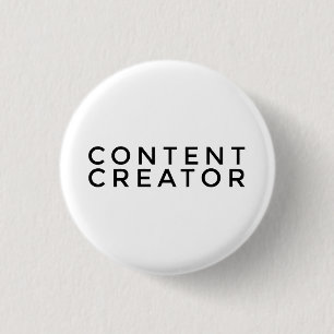 Contenu Créateur Badge 3 cm (noir sur blanc)