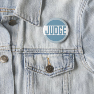 Contest Judge Badge Blue 2 Inch Round Button