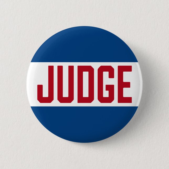 Contest Judge Badge Red White Blue 2 Inch Round Button (Front)