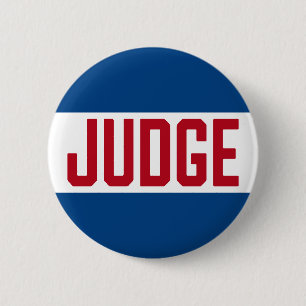 Contest Judge Badge Red White Blue 2 Inch Round Button