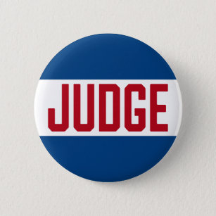 Contest Judge Badge Red White Blue 2 Inch Round Button