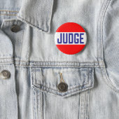 Contest Judge Badge Red White Blue Button (In Situ)