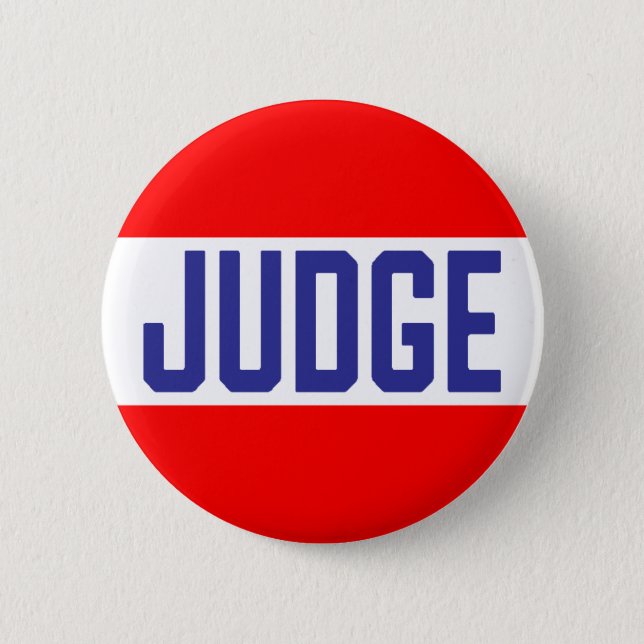 Contest Judge Badge Red White Blue Button (Front)