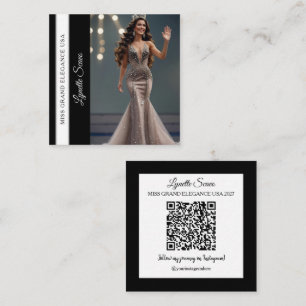 Contestant Calling Card QR Code Sash Business Card