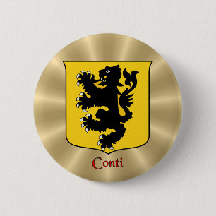 Conti Historical Shield on Golden Sunburst 2 Inch Round Button