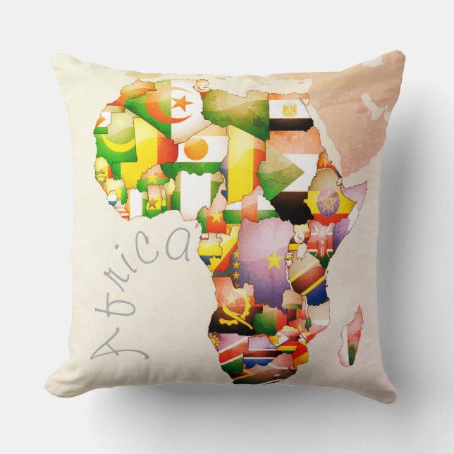 Continent of Africa Beautiful Mama Africa Colourfu Throw Pillow (Front)