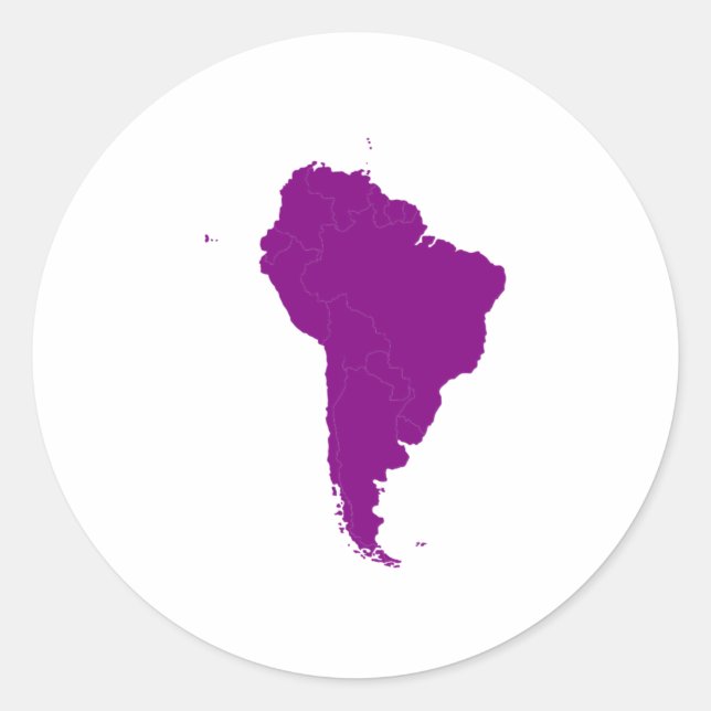 Continent of South America Classic Round Sticker (Front)