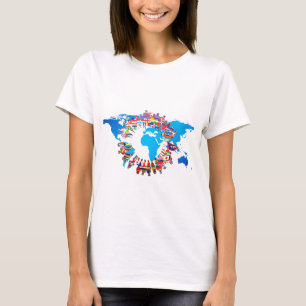 Continent People Flag Circle T-Shirt