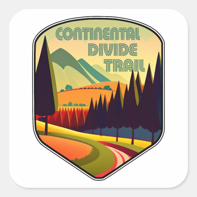 Continental Divide Trail Colors Square Sticker (Front)