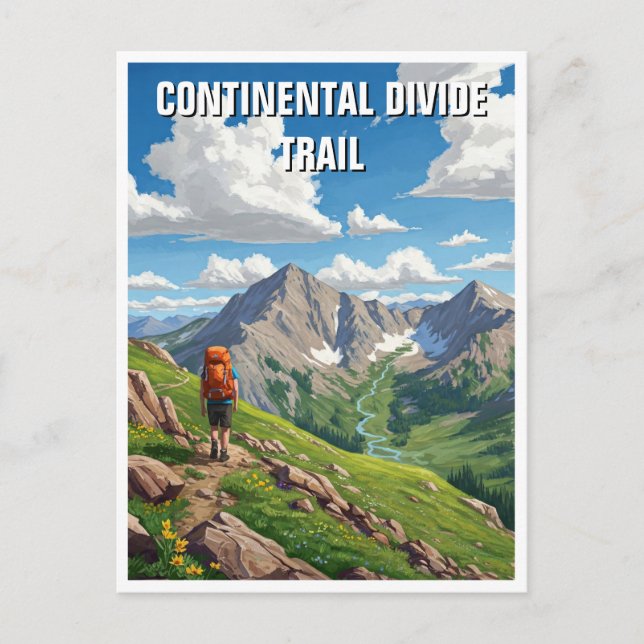Continental Divide Trail Travel Hiker Postcard (Front)