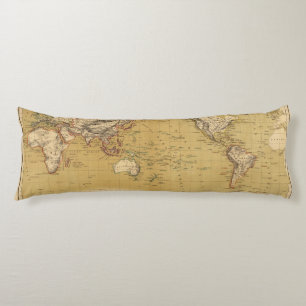 Continental Map Body Pillow
