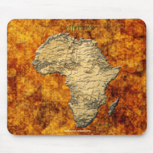 Continental Map of Africa on Golden Rustic BG Mouse Pad