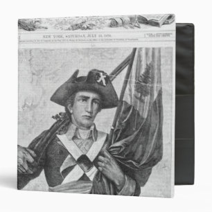 Continental Soldier holding a musket flag Binder