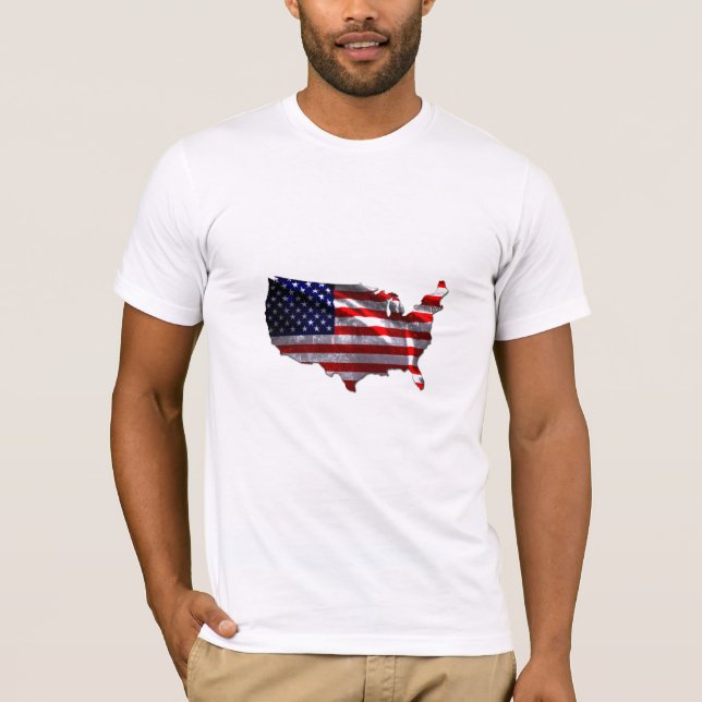Continental USA shaped flag T-Shirt (Front)