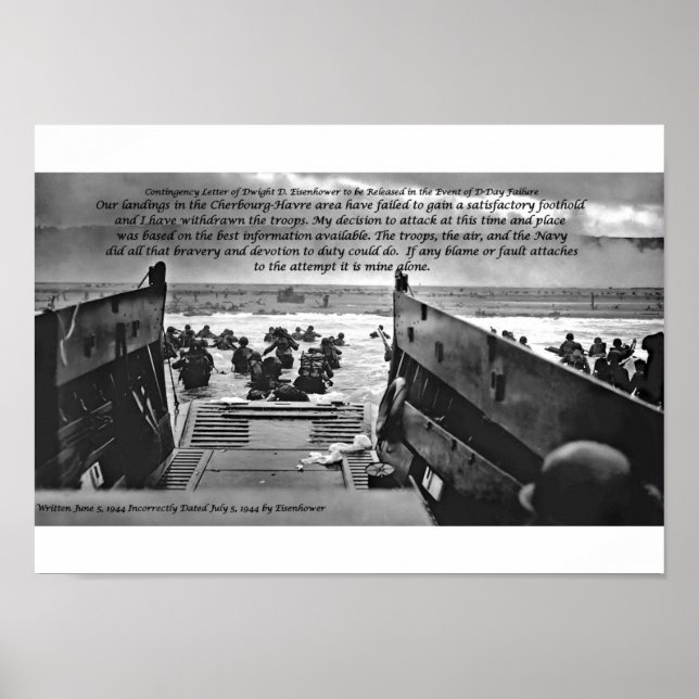 Contingency Letter of Dwight D. Eisenhower Poster (Front)