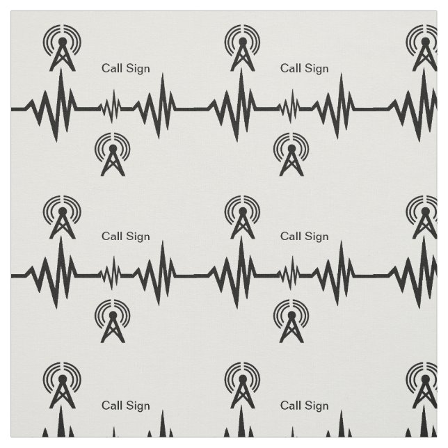 Continual Frequency Line with Call Sign Fabric (Swatch)