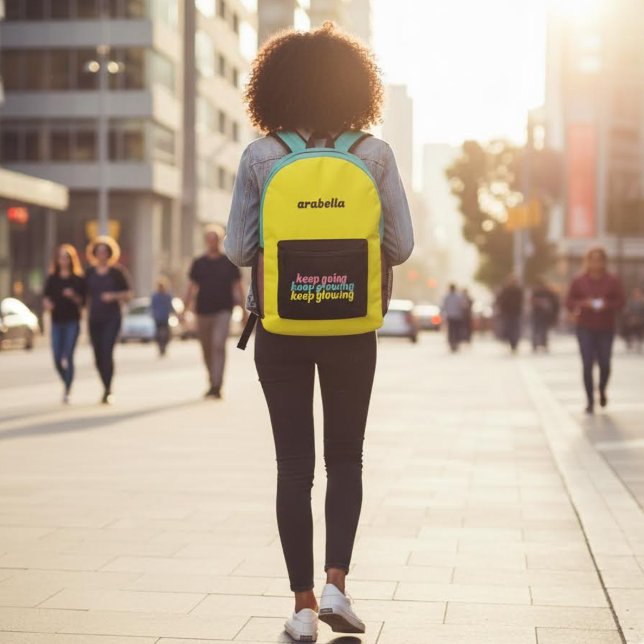 Continuer à grandir Continuer à briller le sac à d (Encourage someone special with this, "Keep Going Keep Growing Keep Glowing" personalized backpack! )