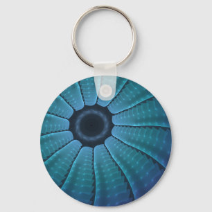 Continuity Flux Blue Futuristic Abstract Keychain