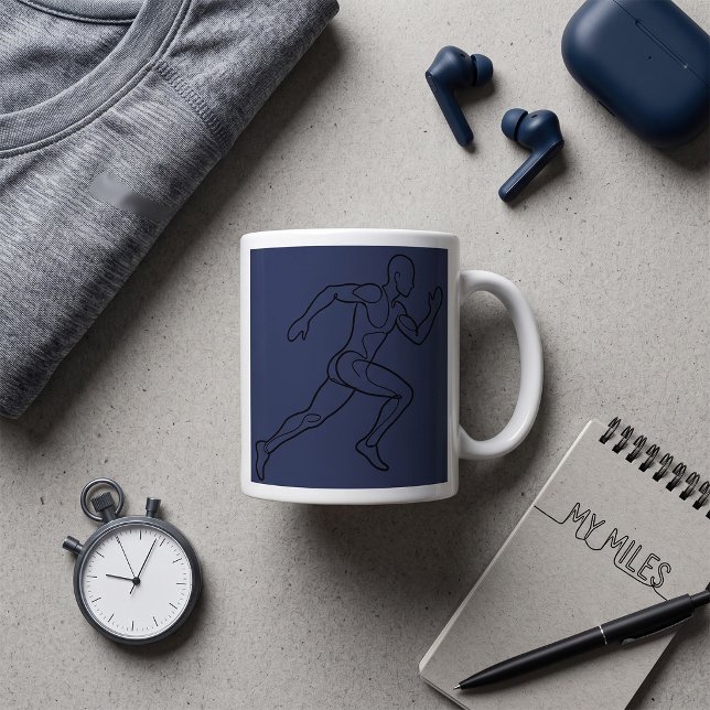 Continuous Line Art Sprinter Running Coffee Mug (Creator Uploaded)