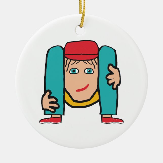 Contortionist Ceramic Ornament (Front)