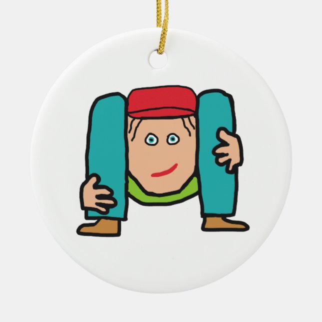 Contortionist Ceramic Ornament (Front)