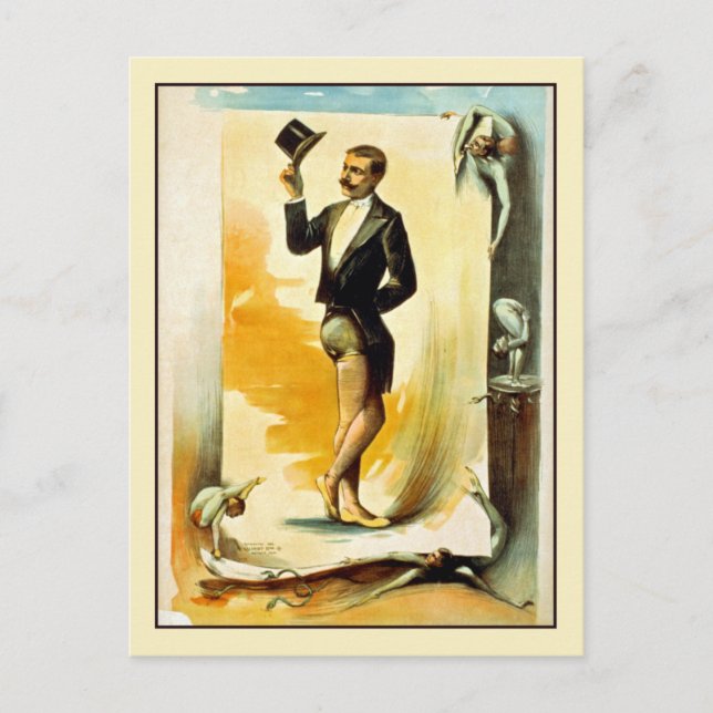 Contortionist in Tuxedo and Top Hat Postcard (Front)