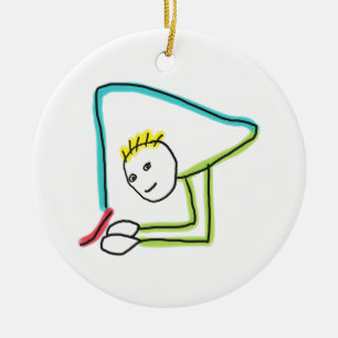 Contortionist Stickman Ceramic Ornament