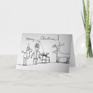Contour Drawing Xmas Card