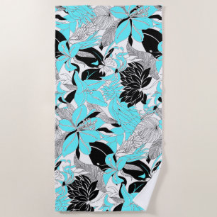 Contour Hawaii Tropical Lily and Protea Floral Beach Towel